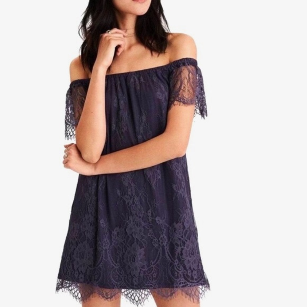 American Eagle Off the Shoulder Lace Mini Dress